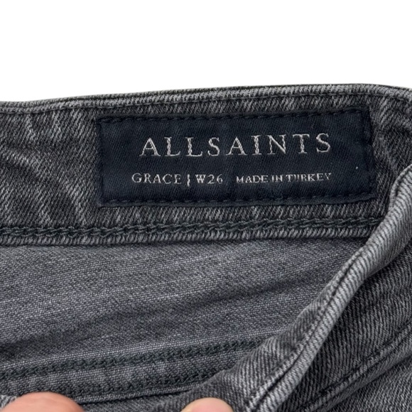 Allsaints Women's Black Grace Slashed Skinny Jeans - Picture 7 of 13